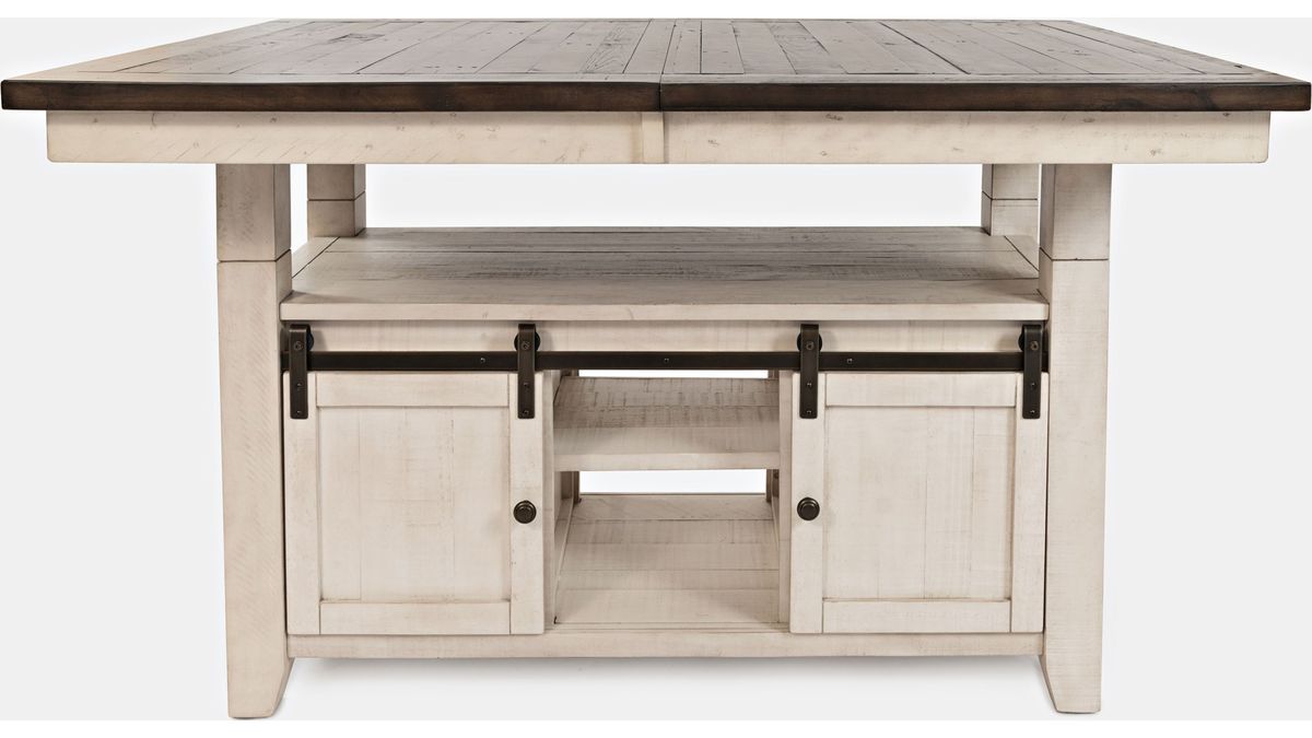 Jofran Madison County High/Low Dining Table in Vintage White - Holmwood's Furniture & Design Center (Somersworth, NH)