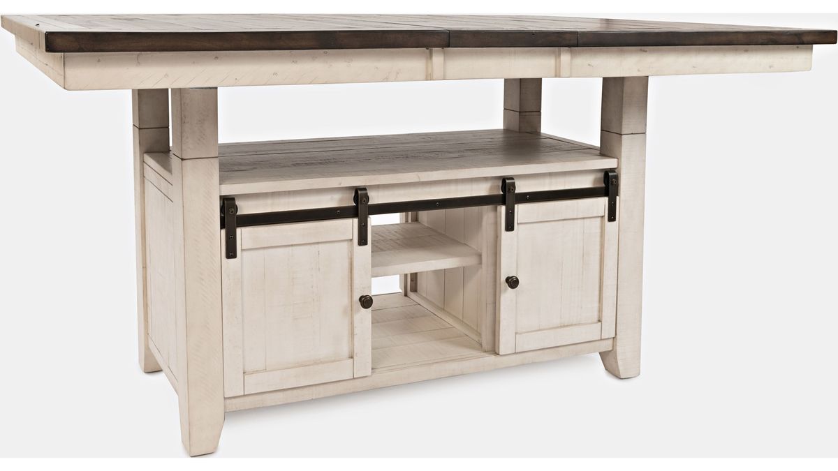 Jofran Madison County High/Low Dining Table in Vintage White - Holmwood's Furniture & Design Center (Somersworth, NH)