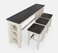 Jofran Madison County Rustic Reclaimed Pine Farmhouse Four Piece Sofa Table Set with Barstools in Vintage White image