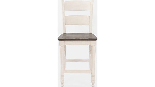 Jofran Madison County Ladderback Counter Stool in Vintage White (Set of 2) - Holmwood's Furniture & Design Center (Somersworth, NH)