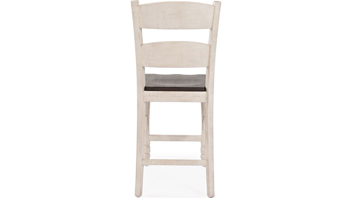 Jofran Madison County Ladderback Counter Stool in Vintage White (Set of 2) - Holmwood's Furniture & Design Center (Somersworth, NH)