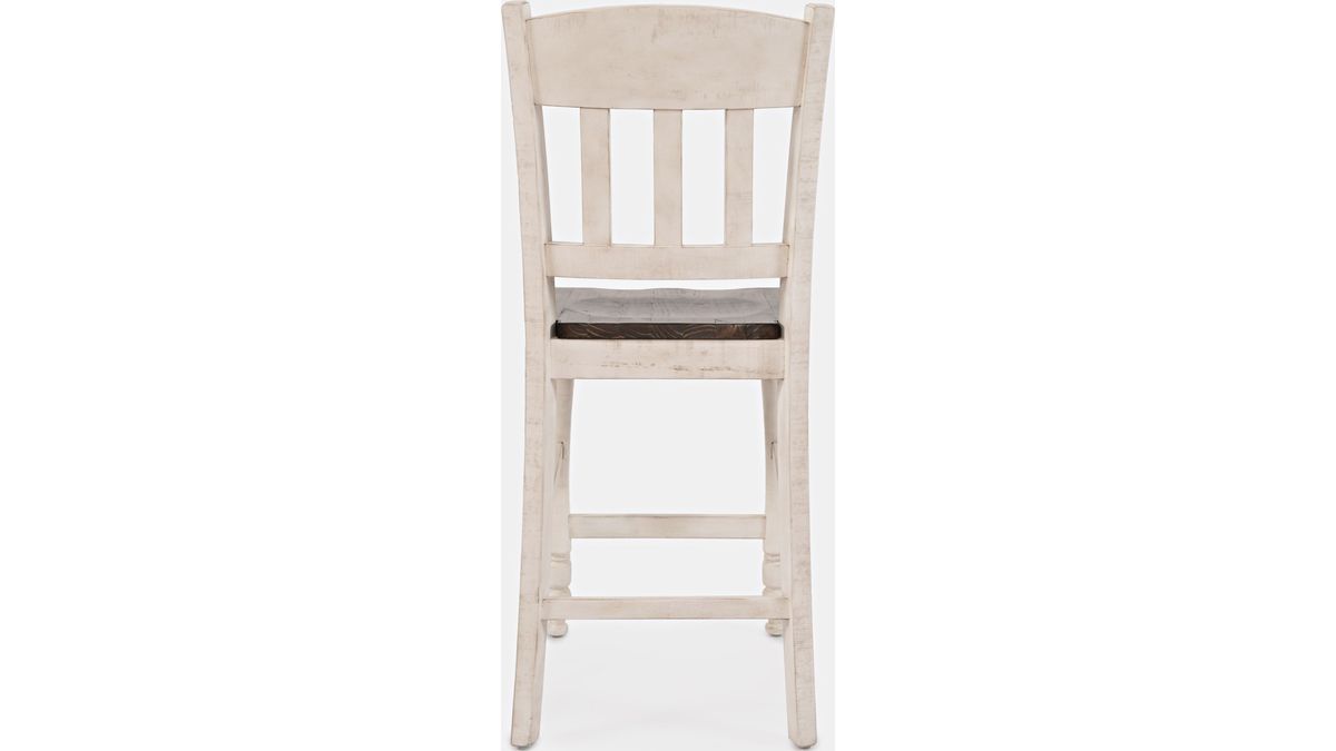 Jofran Madison County Slatback Counter Stool in Vintage White (Set of 2) - Holmwood's Furniture & Design Center (Somersworth, NH)