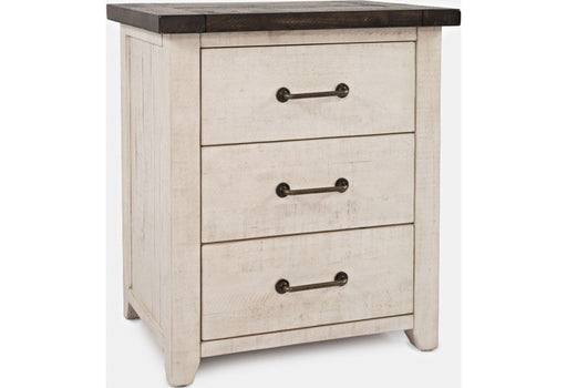 Jofran Madison County Power Nightstand in Vintage White - Holmwood's Furniture & Design Center (Somersworth, NH)