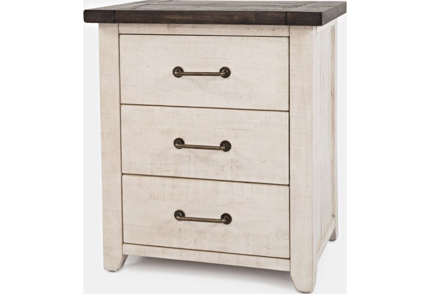Jofran Madison County Power Nightstand in Vintage White - Holmwood's Furniture & Design Center (Somersworth, NH)