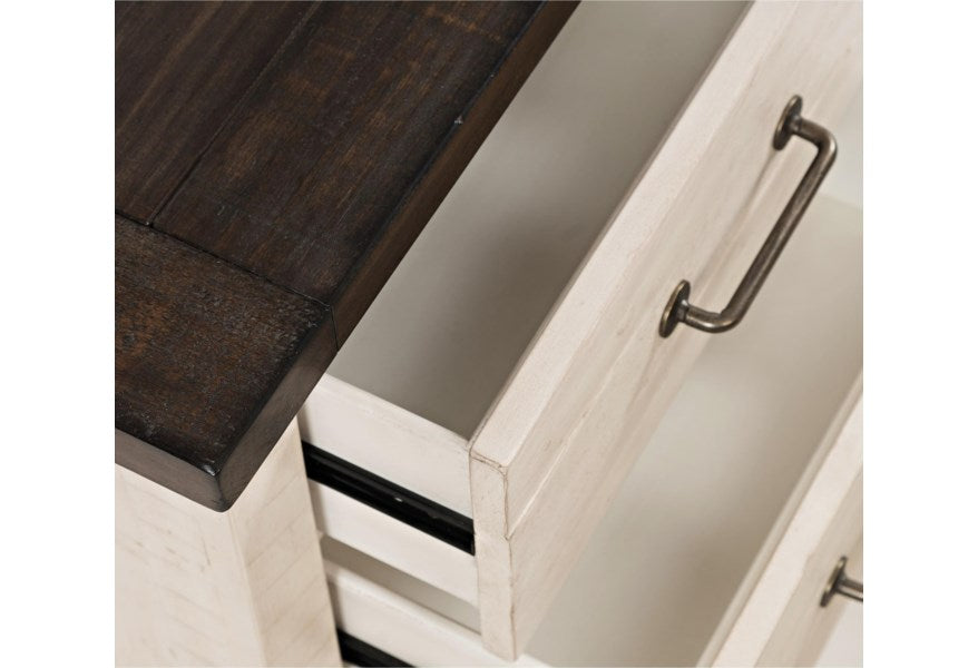 Jofran Madison County Power Nightstand in Vintage White - Holmwood's Furniture & Design Center (Somersworth, NH)