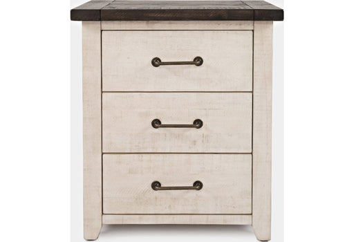 Jofran Madison County Power Nightstand in Vintage White - Holmwood's Furniture & Design Center (Somersworth, NH)