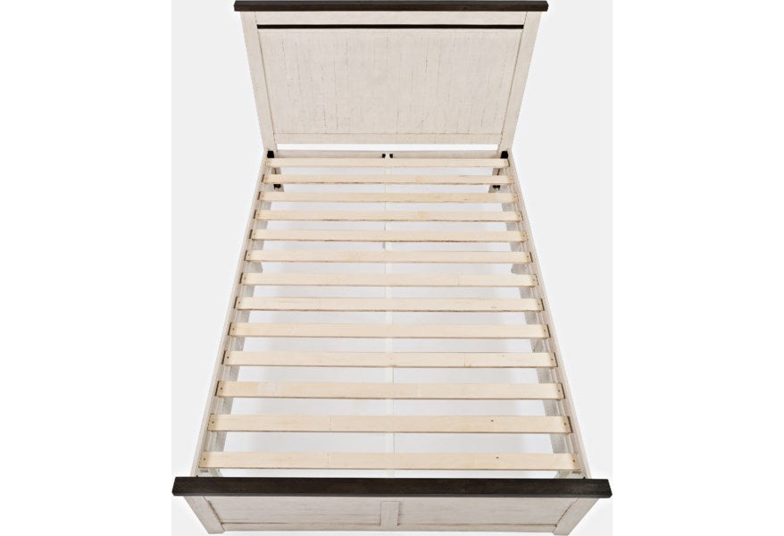 Jofran Madison County King Panel Bed in Vintage White - Holmwood's Furniture & Design Center (Somersworth, NH)