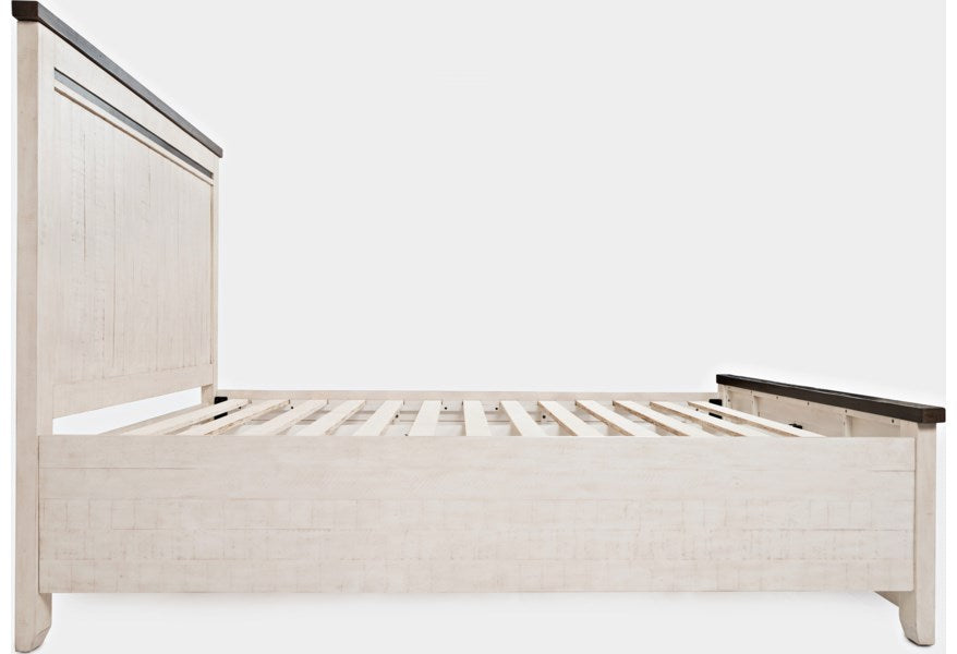 Jofran Madison County King Panel Bed in Vintage White - Holmwood's Furniture & Design Center (Somersworth, NH)