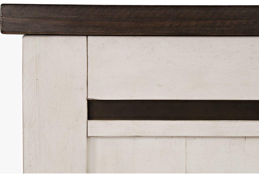 Jofran Madison County King Panel Bed in Vintage White - Holmwood's Furniture & Design Center (Somersworth, NH)