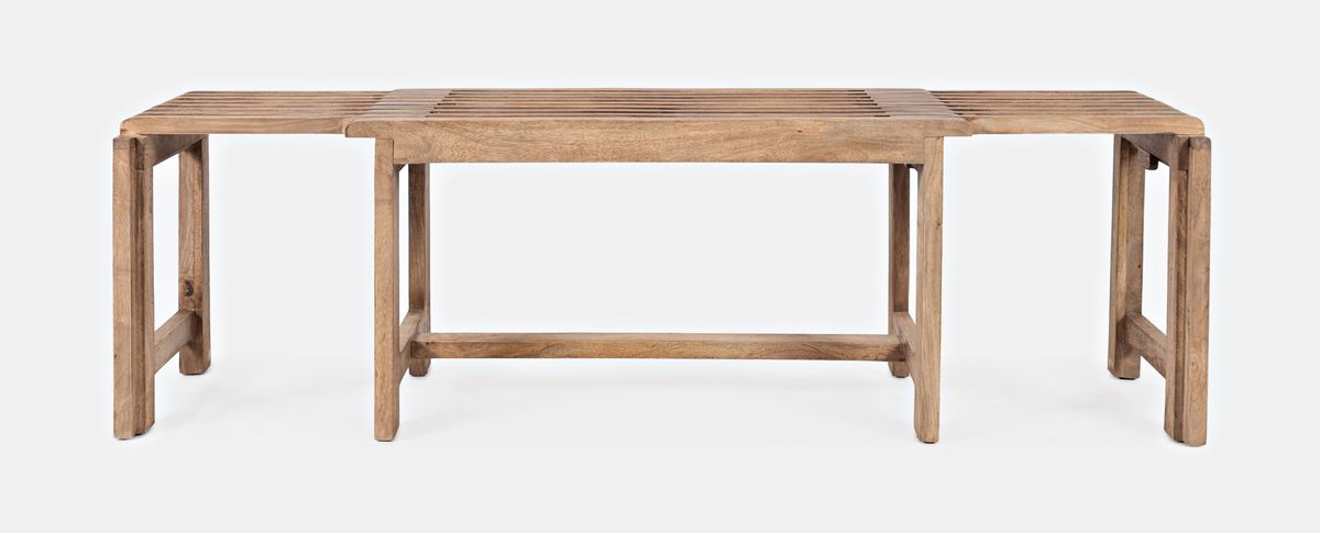 Jofran Bradford Modern Extendable Solid Mango Hardwood Bench in Natural image