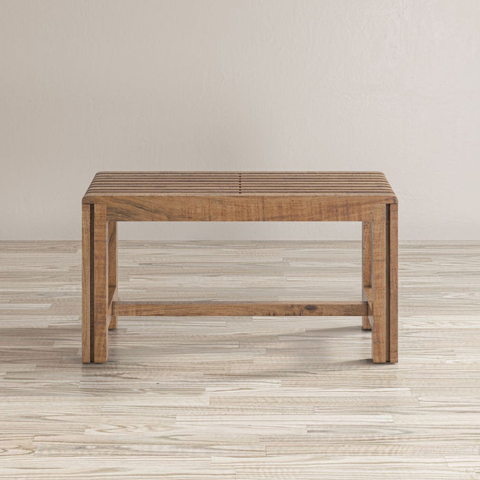Jofran Bradford Modern Extendable Solid Mango Hardwood Bench in Natural - Holmwood's Furniture & Design Center (Somersworth, NH)
