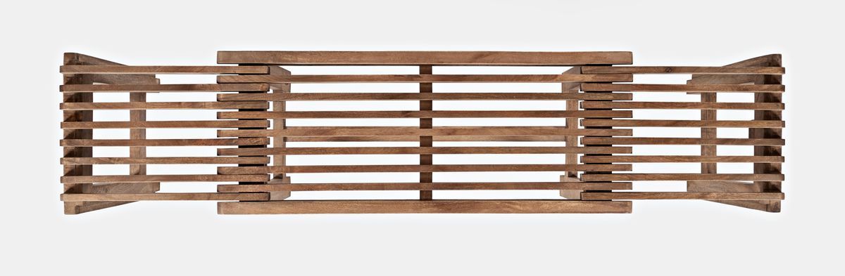 Jofran Bradford Modern Extendable Solid Mango Hardwood Bench in Natural - Holmwood's Furniture & Design Center (Somersworth, NH)