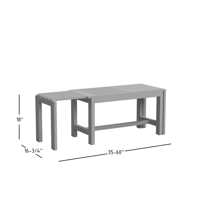 Jofran Bradford Modern Extendable Solid Mango Hardwood Bench in Natural - Holmwood's Furniture & Design Center (Somersworth, NH)