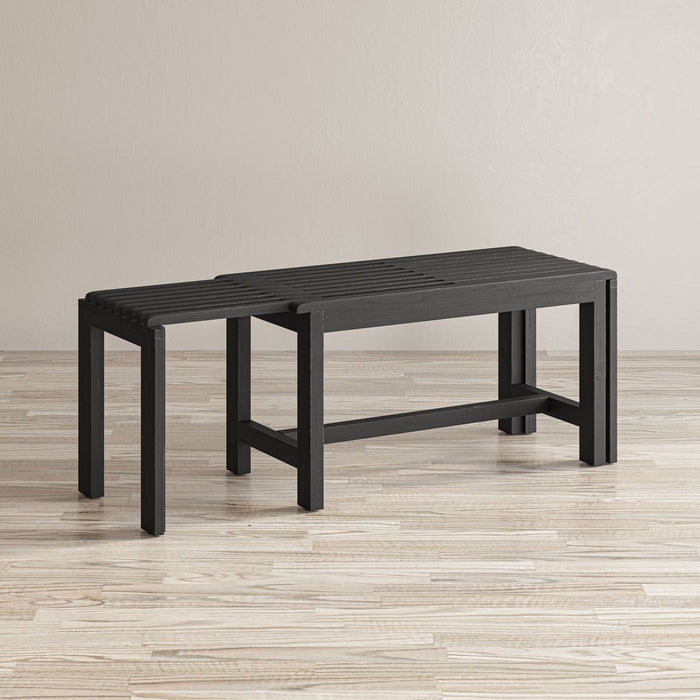 Jofran Bradford Modern Extendable Solid Mango Hardwood Bench in Grey - Holmwood's Furniture & Design Center (Somersworth, NH)