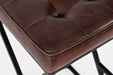 Jofran Brooks Distressed Modern Leather Backless Stool in Dark Sienna - Holmwood's Furniture & Design Center (Somersworth, NH)