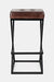 Jofran Brooks Distressed Modern Leather Backless Stool in Dark Sienna image