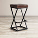 Jofran Brooks Distressed Modern Leather Backless Stool in Dark Sienna - Holmwood's Furniture & Design Center (Somersworth, NH)