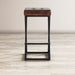 Jofran Brooks Distressed Modern Leather Backless Stool in Dark Sienna - Holmwood's Furniture & Design Center (Somersworth, NH)