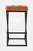 Jofran Brooks Distressed Modern Leather Backless Stool in Saddle image