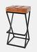 Jofran Brooks Distressed Modern Leather Backless Stool in Saddle - Holmwood's Furniture & Design Center (Somersworth, NH)