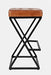 Jofran Brooks Distressed Modern Leather Backless Stool in Saddle - Holmwood's Furniture & Design Center (Somersworth, NH)