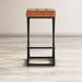 Jofran Brooks Distressed Modern Leather Backless Stool in Saddle - Holmwood's Furniture & Design Center (Somersworth, NH)