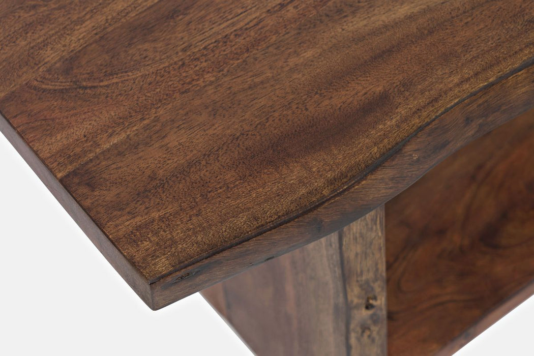 Jofran Cooper Live Edge 52" Solid Acacia Storage Bench in Chestnut - Holmwood's Furniture & Design Center (Somersworth, NH)