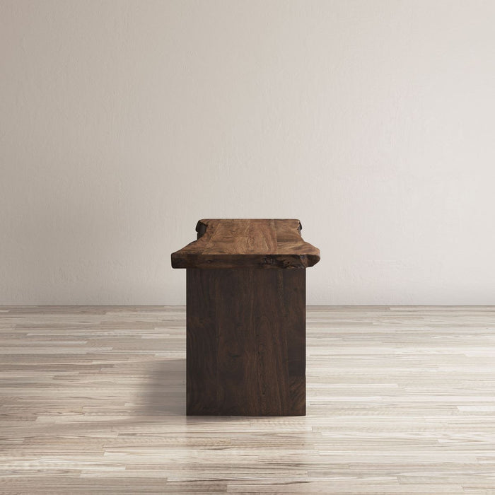Jofran Cooper Live Edge 52" Solid Acacia Storage Bench in Chestnut - Holmwood's Furniture & Design Center (Somersworth, NH)