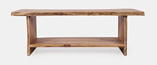 Jofran Cooper Live Edge 52" Solid Acacia Storage Bench in Natural image