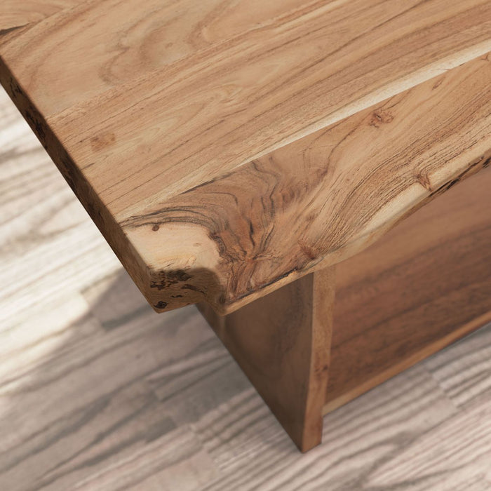 Jofran Cooper Live Edge 52" Solid Acacia Storage Bench in Natural - Holmwood's Furniture & Design Center (Somersworth, NH)
