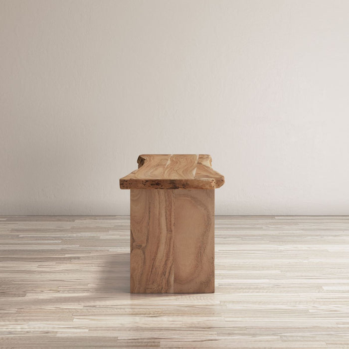 Jofran Cooper Live Edge 52" Solid Acacia Storage Bench in Natural - Holmwood's Furniture & Design Center (Somersworth, NH)