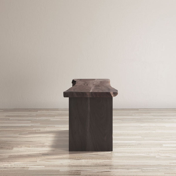 Jofran Cooper Live Edge 52" Solid Acacia Storage Bench in Slate - Holmwood's Furniture & Design Center (Somersworth, NH)