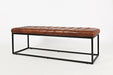 Jofran Global Archive 55" Genuine Distressed Leather Ottoman Bench in Saddle brown - Holmwood's Furniture & Design Center (Somersworth, NH)