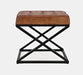 Jofran Global Archive Genuine Distressed Leather Ottoman Stool in Saddle brown image
