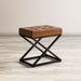 Jofran Global Archive Genuine Distressed Leather Ottoman Stool in Saddle brown - Holmwood's Furniture & Design Center (Somersworth, NH)