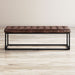 Jofran Global Archive 55" Genuine Distressed Leather Ottoman Bench in Dark Sienna - Holmwood's Furniture & Design Center (Somersworth, NH)