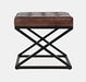 Jofran Global Archive Genuine Distressed Leather Ottoman Stool in Dark Sienna image