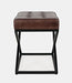 Jofran Global Archive Genuine Distressed Leather Ottoman Stool in Dark Sienna - Holmwood's Furniture & Design Center (Somersworth, NH)