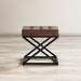 Jofran Global Archive Genuine Distressed Leather Ottoman Stool in Dark Sienna - Holmwood's Furniture & Design Center (Somersworth, NH)