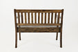 Jofran Artisan's Craft 42" Rustic Farmhouse Distressed Acacia Storage Bench in Dakota Oak - Holmwood's Furniture & Design Center (Somersworth, NH)