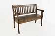 Jofran Artisan's Craft 42" Rustic Farmhouse Distressed Acacia Storage Bench in Dakota Oak - Holmwood's Furniture & Design Center (Somersworth, NH)
