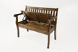 Jofran Artisan's Craft 42" Rustic Farmhouse Distressed Acacia Storage Bench in Dakota Oak - Holmwood's Furniture & Design Center (Somersworth, NH)