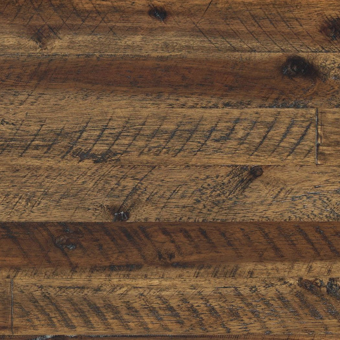 Jofran Artisan's Craft 42" Rustic Farmhouse Distressed Acacia Storage Bench in Dakota Oak - Holmwood's Furniture & Design Center (Somersworth, NH)