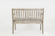 Jofran Artisan's Craft 42" Rustic Farmhouse Distressed Acacia Storage Bench in Washed Grey - Holmwood's Furniture & Design Center (Somersworth, NH)