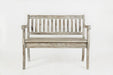 Jofran Artisan's Craft 42" Rustic Farmhouse Distressed Acacia Storage Bench in Washed Grey image