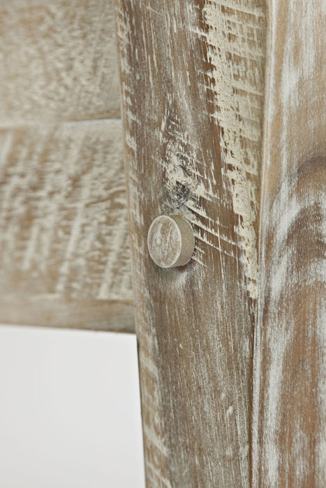 Jofran Artisan's Craft 42" Rustic Farmhouse Distressed Acacia Storage Bench in Washed Grey - Holmwood's Furniture & Design Center (Somersworth, NH)