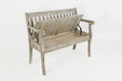 Jofran Artisan's Craft 42" Rustic Farmhouse Distressed Acacia Storage Bench in Washed Grey - Holmwood's Furniture & Design Center (Somersworth, NH)