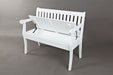 Jofran Artisan's Craft 42" Rustic Farmhouse Distressed Acacia Storage Bench in Distressed Weathered White - Holmwood's Furniture & Design Center (Somersworth, NH)