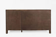 Jofran Gramercy Mid-Century Modern Chevron Three Door 60" Accent Cabinet in Dark Chevron Brown - Holmwood's Furniture & Design Center (Somersworth, NH)