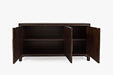 Jofran Gramercy Mid-Century Modern Chevron Three Door 60" Accent Cabinet in Dark Chevron Brown - Holmwood's Furniture & Design Center (Somersworth, NH)